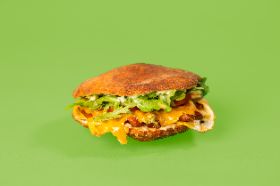 Eggs, locally sourced bacon, lettuce, tomato with homemade parsley sauce.